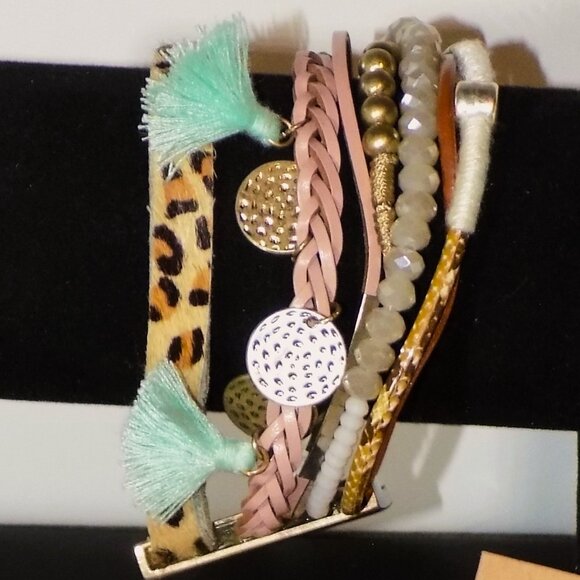 Lot 11 New Plunder Earrings & Bracelet Bundle. Statement Boho Retro Wood Metal - Picture 9 of 9